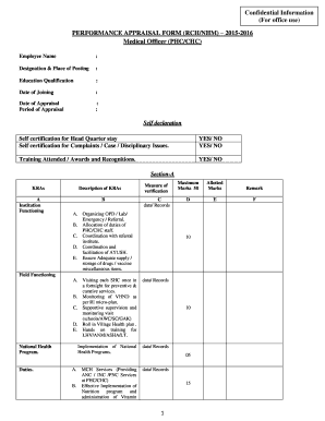 Nhm Appraisal Form