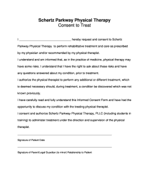 Physical Therapy Consent Form Template