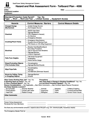 Hazard and Risk Assessment Form