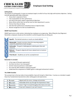 Goal Setting Worksheet 31 Form