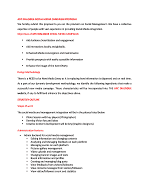 Social Media Proposal Sample PDF  Form