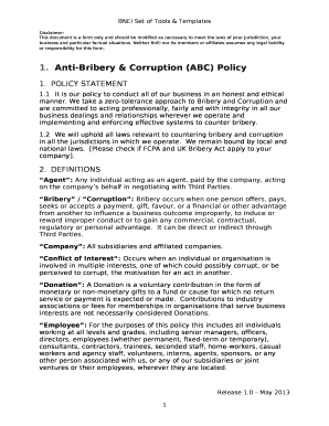 Abc Policy Template  Form