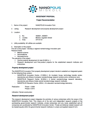 INVESTMENT PROPOSAL DOC  Form