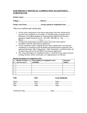 Mba Project Completion Certificate Format in Word