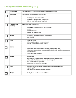 Email Quality Assurance Checklist  Form