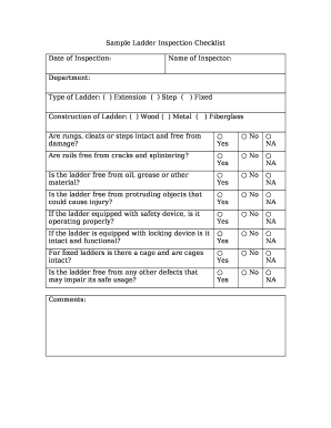 Ladder Safety Checklist PDF  Form