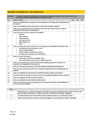 Yes No Checklist Template  Form
