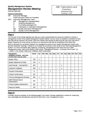 Management Review Meeting Format in Word