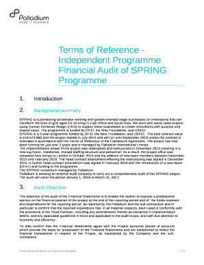 Terms of Reference Template Word  Form