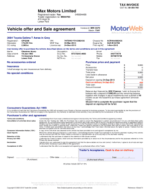 Toyota Invoice PDF  Form