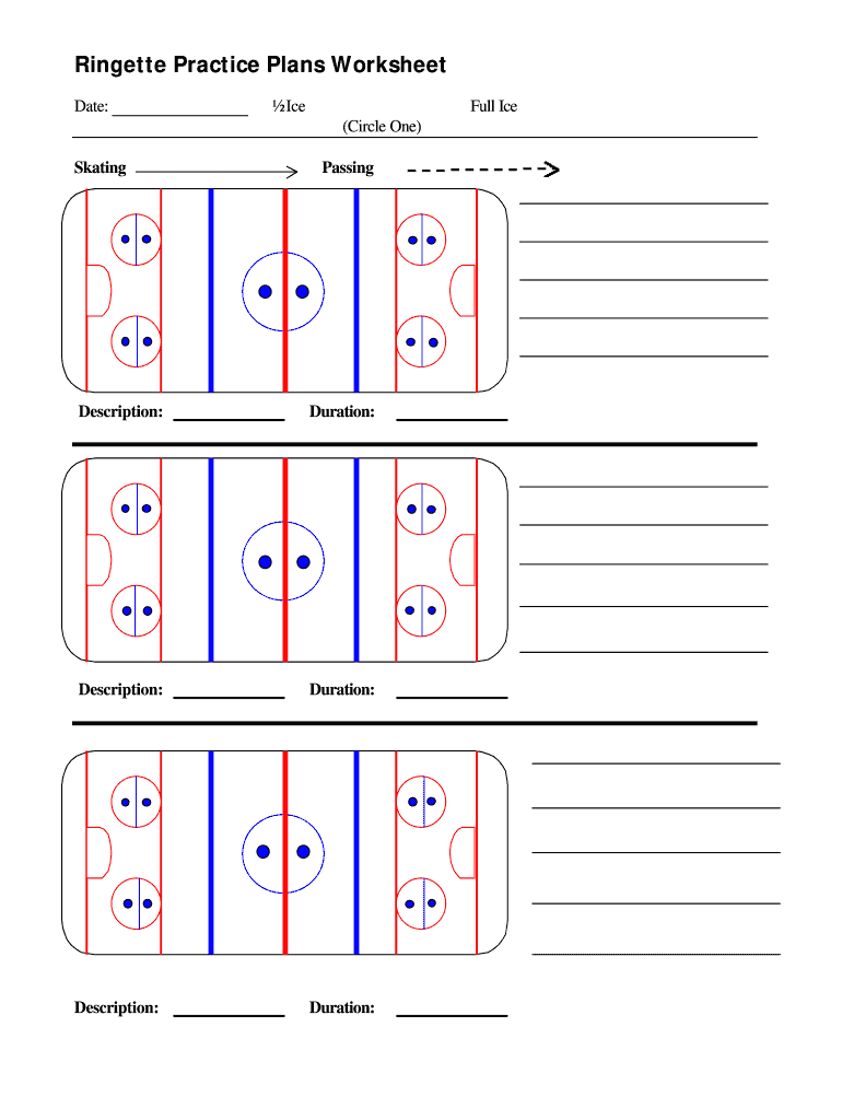 Ringette Practice Plan Template  Form