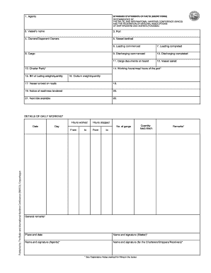 Statement of Facts Shipping PDF  Form
