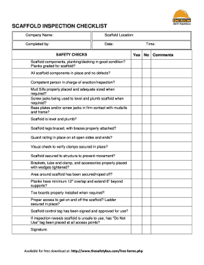 Scaffolding Checklist  Form