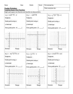 Practice Worksheet Graphing Square Root Functions Answer Key  Form