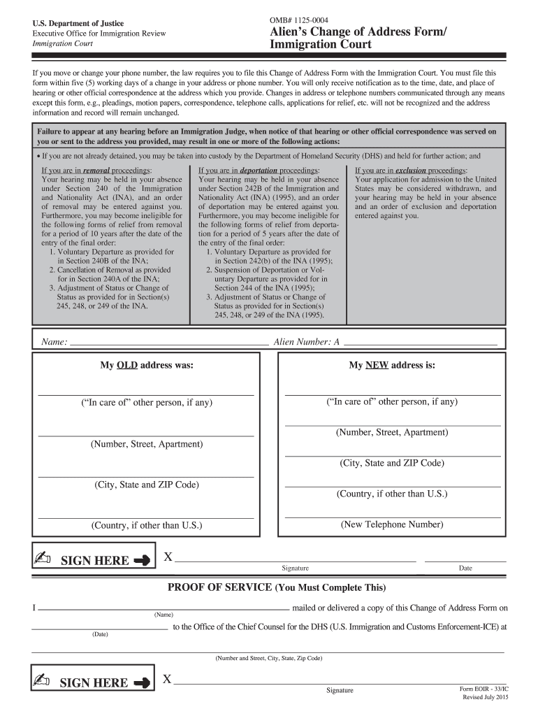  Adress Change Forms 2015