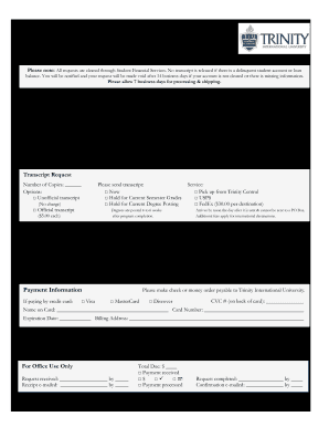  Trinity International University Transcripts 2018-2024