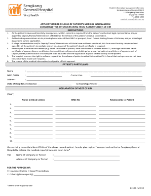 Sengkang Hospital Medical Report  Form