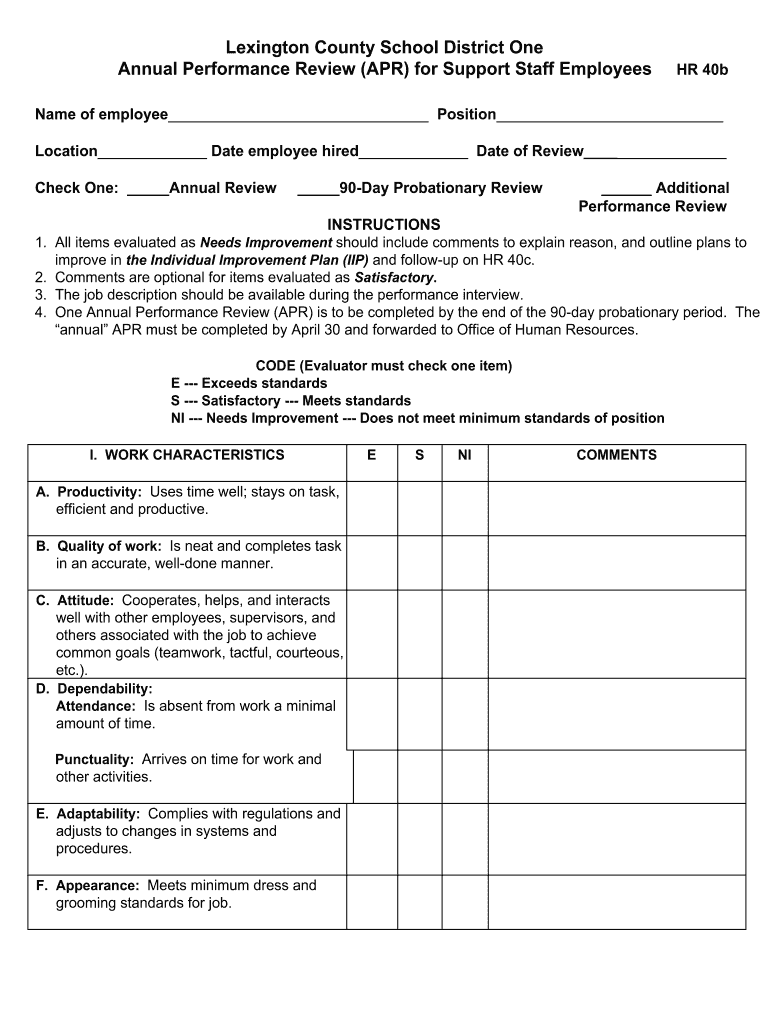 Staff Evaluation Form