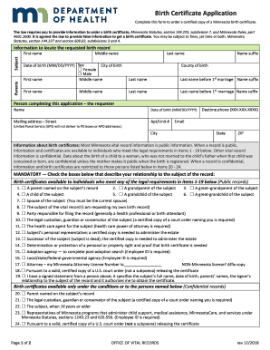  Images for What Need to KnowBirth Certificate Application Complete This Form to Order a Certified Copy of a Minnesota Birth Cert 2018