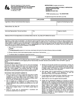 Alternate SFA AgreementWisconsin Department of Public Instruction  Form
