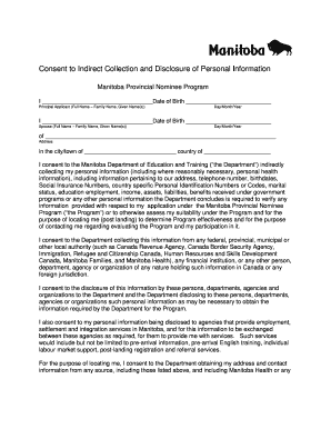 Consent Indirect Collection  Form