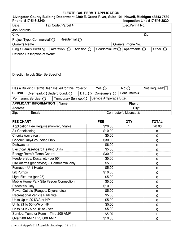  Livingston County Electrical Permit 2018-2024