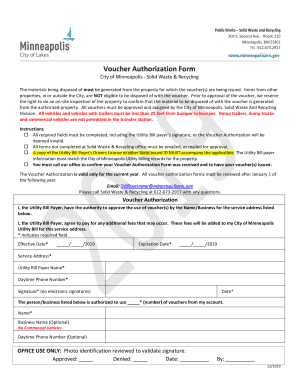  Minneapolis Solid Waste Voucher 2019-2024