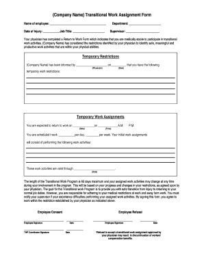 Work Assignment Form DOC