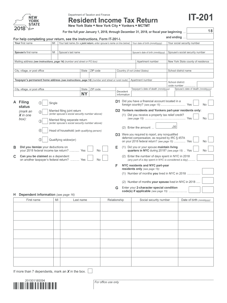 Get and Sign Tax Form it 201 2018