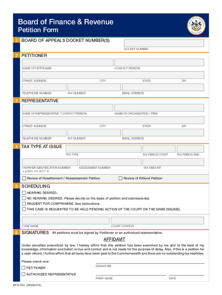  Pennsylvania Petition 2018-2024