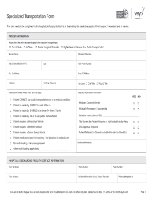 Veyo Transportation Form