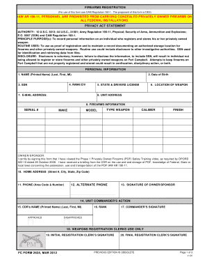 Fort Campbell Form 2635