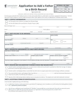 Birth Correction Form