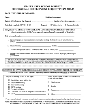  PROFESSIONAL DEVELOPMENT REQUEST FORM 19 2018-2024