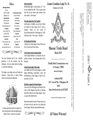  Masonic Trestle Board Template 2019