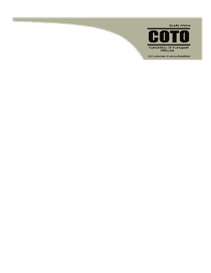 COTO Bridge and Culvert Inspector Application Form