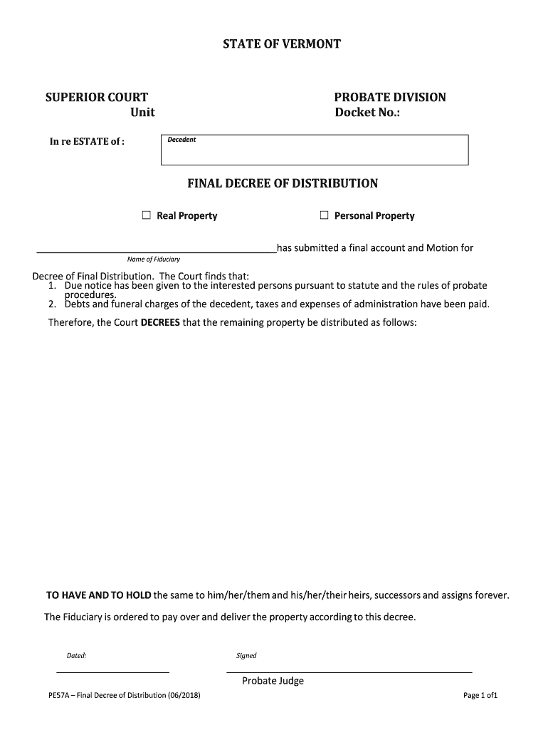 FINAL DECREE of DISTRIBUTION 2018-2025
