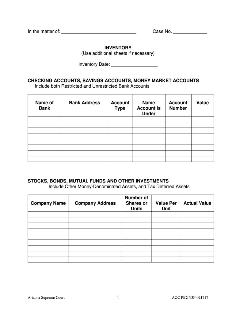 AOC PBGN3F Arizona Judicial Branch  Form