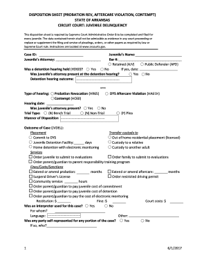 Aoc Disposition Sheet  Form