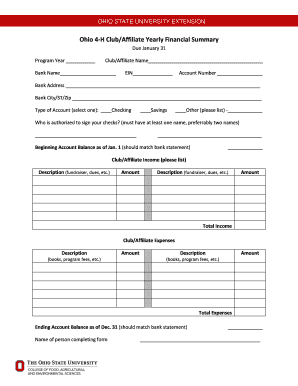 4 H Forms Brown County the Ohio State University