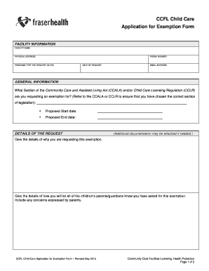 Ccfl Childcare  Form