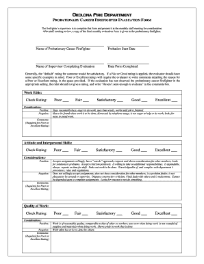 Firefighter Evaluation Form
