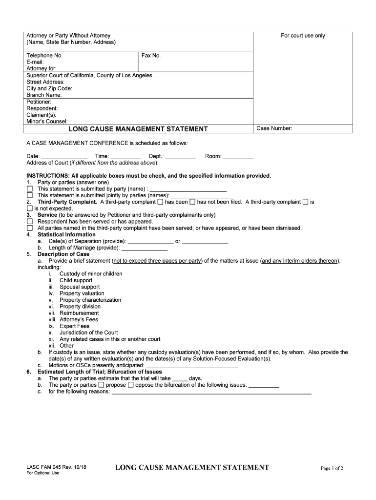  Management Statement Form 2018-2023