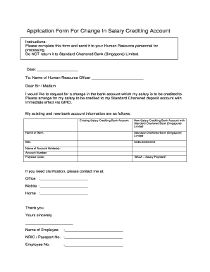 Salary Crediting  Form