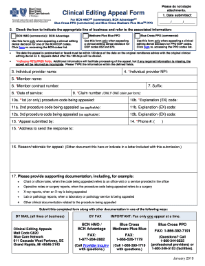 Clinical Editing Appeal Form