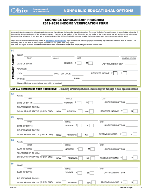  EdChoice Income Verification 2019