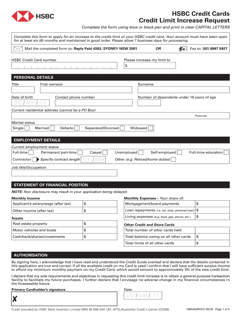 Hsbc Credit Card Limit Enhancement Form - Fill Out and Sign Printable PDF Template | signNow