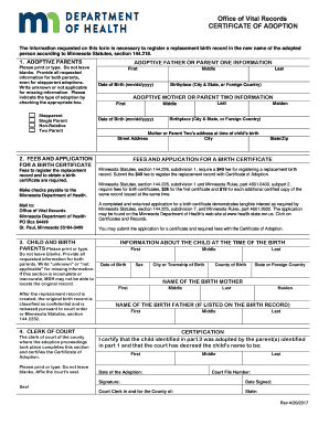  Certificate of Decree of Adoption Missouri Department of Health 2017