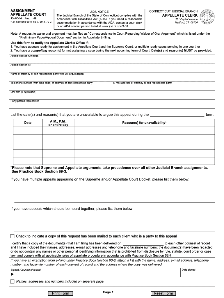 Get and Sign Ct Assignment 2019-2022 Form