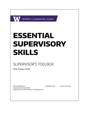 UWT Supervisor&#039;s Toolbox 5th Edition UW Tacoma University of  Form